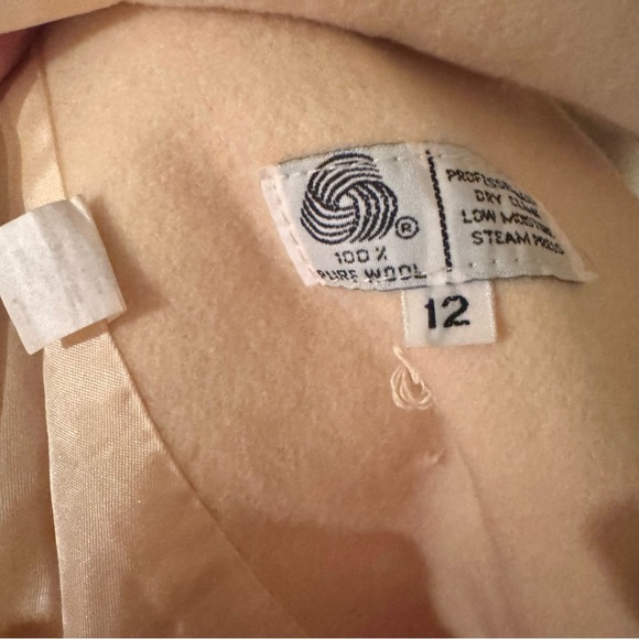 Vintage Preston & York Wool Longline Overcoat Beige Size 12 - Picture 7 of 9
